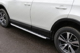 Пороги алюминиевые с пластиковой накладкой Toyota Rav 4 (2015-2019)