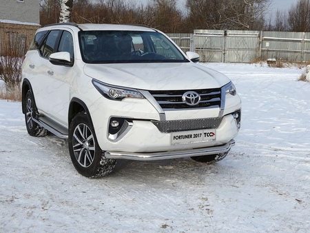 Защита переднего бампера нижняя 76,1 Toyota Fortuner (2017-2024) TOYFORT17-22