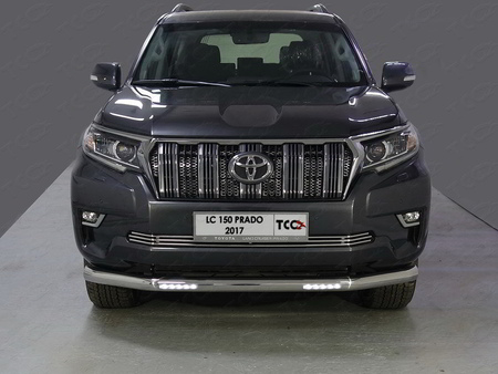 Защита переднего бампера нижняя (c ДХО) 76,1 Toyota Land Cruiser Prado (2017-2021) TOYLC15017-14