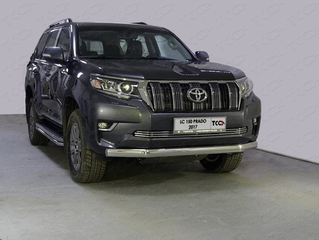 Защита переднего бампера нижняя (овальная) 75х42 Toyota Land Cruiser Prado (2017-2021) TOYLC15017-15