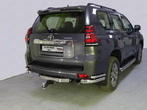 Защита заднего бампера (уголки двойные) 76,1х42,4 Toyota Land Cruiser Prado 150 (2017-2021)