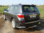 Защита заднего бампера (уголки) 60,3/42,4 мм Toyota Highlander (2010-2013)