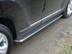 Пороги с площадкой (нерж. лист) 42,4 мм Toyota Highlander (2010-2019)