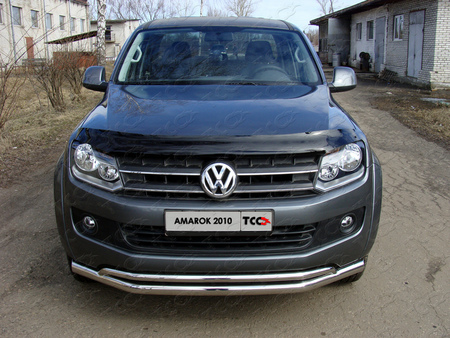 Защита передняя нижняя (двойная) 76,1/42,4 мм Volkswagen Amarok (2010-2019) VWAMAR10-01 