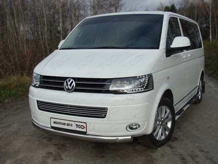 Защита передняя нижняя (овальная) 75х42 мм Volkswagen Multivan (2013-2019) VWMULT13-03