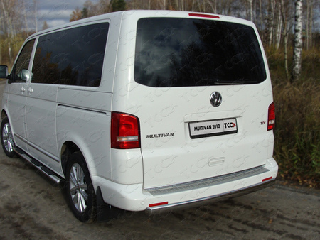 Защита заднего бампера (центральная) 75х42 мм Volkswagen Multivan (2009-2019) VWMULT13-12