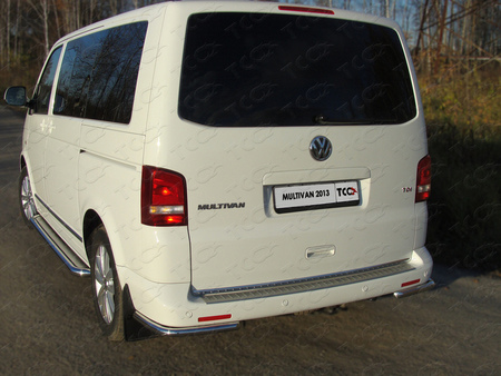 Защита заднего бампера (уголки) 42,4 мм Volkswagen Multivan (2009-2019) VWMULT13-14