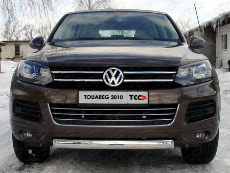 Защита передняя нижняя (овальная) 75х42 мм Volkswagen Touareg (2010-2014) VWTOUAR10-06