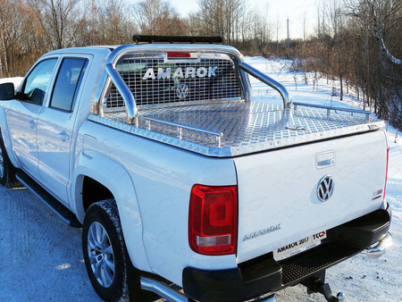 Защита кузова и заднего стекла со светодиодной фарой 76,1 мм (на крышку) Volkswagen Amarok (2016-2023) VWAMAR17-12