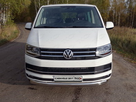 Защита передняя нижняя (овальная) 75х42 мм Volkswagen Caravelle (2017-2020) VWCARAV17-22