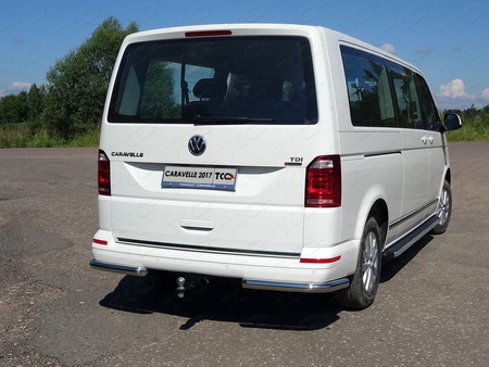 Защита заднего бампера (уголки) 60,3 мм Volkswagen Caravelle (2017-2020) VWCARAV17-25