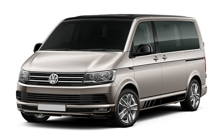 Пороги с площадкой 75х42 Volkswagen Caravelle (2017-2020) VWCARAV17-35