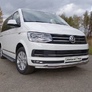 Защита передняя нижняя (двойная) 42,4/42,4 мм Volkswagen Caravelle (2017-2020)