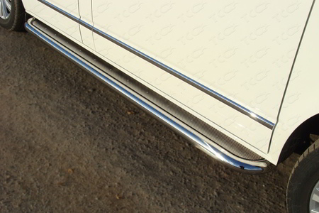 Пороги с площадкой (нерж. лист) 60,3 мм Volkswagen Multivan (2015-2020) VWMULT15-10