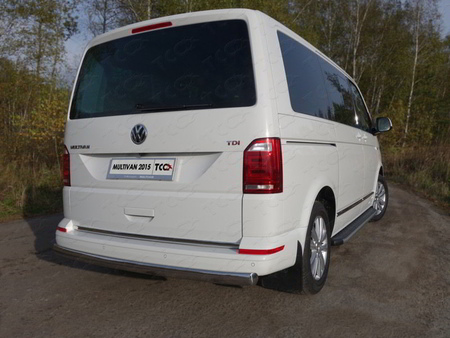 Защита заднего бампера (овальная) 75х42 мм Volkswagen Multivan (2015-2020) VWMULT15-16