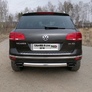 Защита заднего бампера (овальная) 75х42 мм Volkswagen Touareg R-Line (2014-2018)