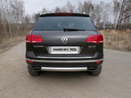 Защита заднего бампера (овальная) 75х42 мм Volkswagen Touareg (2014-2018)