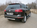 Защита заднего бампера (овальная) 75х42 мм Volkswagen Touareg R-Line (2014-2018)