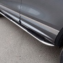 Пороги овальные гнутые с накладкой 75х42 мм Volkswagen Touareg R-Line (2014-2018)