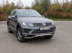 Защита переднего бампера (кенгурин) 60,3/42,4 мм Volkswagen Touareg R-Line (2014-2019)