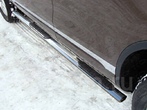 Пороги овальные с накладкой 75х42 мм Volkswagen Touareg (2010-2014)