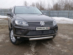 Защита переднего бампера (овальная) 75х42 мм Volkswagen Touareg (2014-2018)