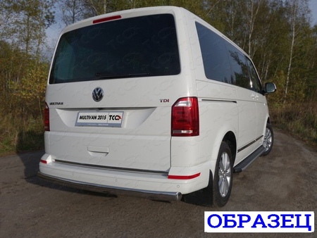 Защита заднего бампера (овальная) 75х42 мм Volkswagen Transporter (2017-2020) VWTRANS17-08