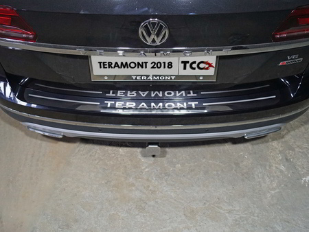 Накладки на задний бампер (лист зеркальный с надписью Teramont) Volkswagen Teramont (2018-2023) VWTER18-14