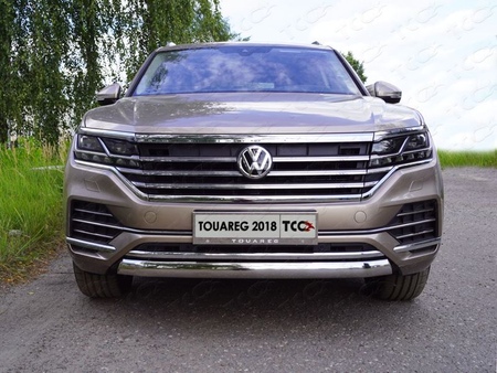 Защита передняя нижняя овальная 75х42 мм Volkswagen Touareg (2018-2024) VWTOUAR18-23