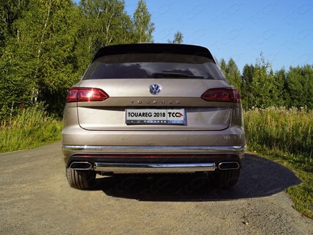 Защита заднего бампера овальная 75х42 мм Volkswagen Touareg (2018-2024) VWTOUAR18-38