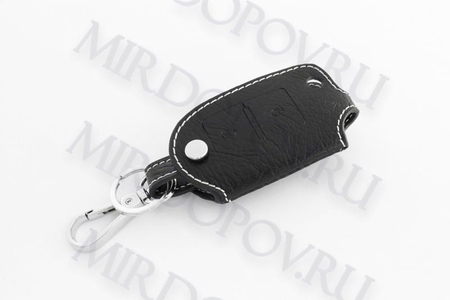 Кожаный чехол для ключа Volkswagen Amarok (белая нить) BGT-LKH505-VW2(Wh)