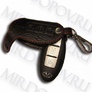 Кожаный чехол для ключа (красная нить) 3 кнопки Infiniti G (2007-2014)