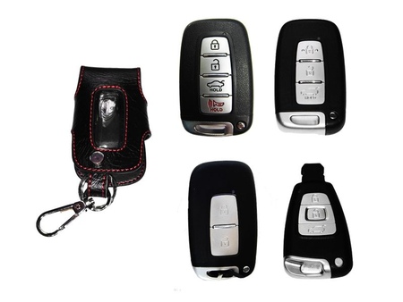 Кожаный чехол для ключа Hyundai Solaris (2011-2017) BGT-LKH906-Hyu