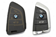 Кожаный чехол для ключа (черная нить) String BMW 3 Series