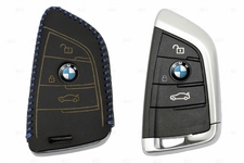 Кожаный чехол для ключа (синяя нить) String BMW 3 Series