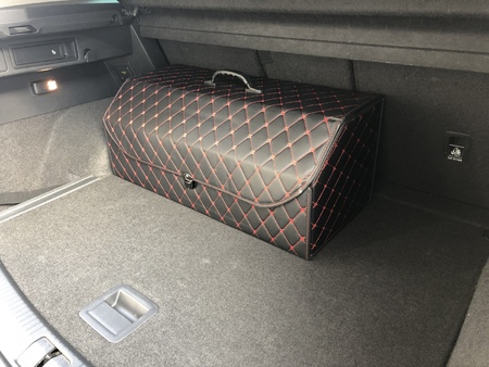 Сумка-органайзер в багажник EVA черная с красной строчкой большая 