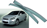 Дефлекторы боковых окон с хромированным молдингом Hyundai Solaris седан (2011-2017)