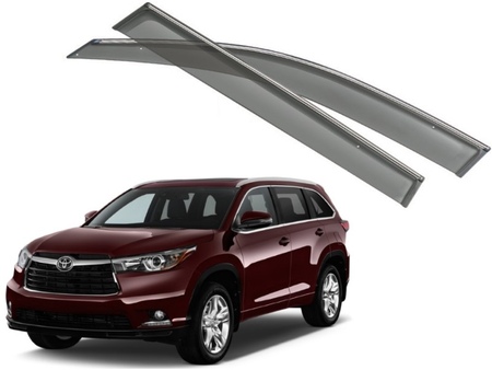 Дефлекторы боковых окон с хромированным молдингом Toyota Highlander (2014-2020) 25296