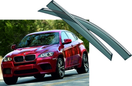 Дефлекторы боковых окон с хромированным молдингом BMW X6 (2008-2014) 16679