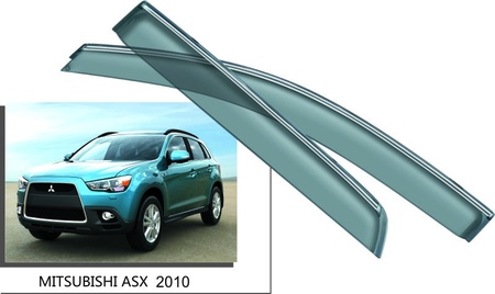 Дефлекторы боковых окон с хромированным молдингом Mitsubishi ASX (2010-2019) 16701