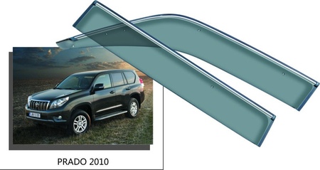 Дефлекторы боковых окон с хромированным молдингом Toyota Land Cruiser 150 (2009-2021) 16718