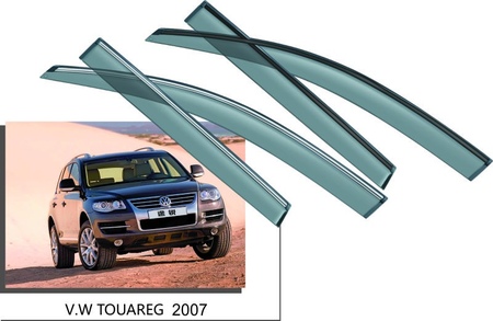 Дефлекторы боковых окон с хромированным молдингом Volkswagen Touareg (2003-2007) 16722