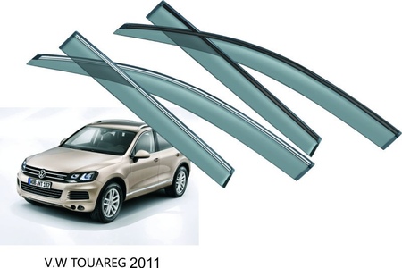 Дефлекторы боковых окон с хромированным молдингом Volkswagen Touareg (2010-2019) 16723