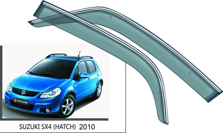 Дефлекторы боковых окон с хромированным молдингом Suzuki SX4 хэтчбек (2006-2013) 17263