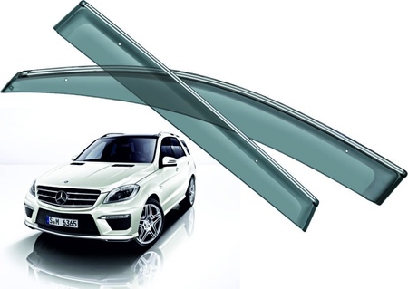 Дефлекторы боковых окон с хромированным молдингом Mersedes-benz M-class (2012-2015) 22002
