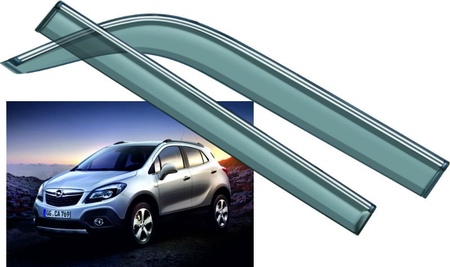 Дефлекторы боковых окон с хромированным молдингом Opel Mokka (2012-2019) 22045