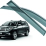 Дефлекторы боковых окон Toyota Highlander (2010-2013) с хромированным молдингом