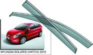 Дефлекторы боковых окон с хромированным молдингом Hyundai Solaris хэтчбек (2011-2017)
