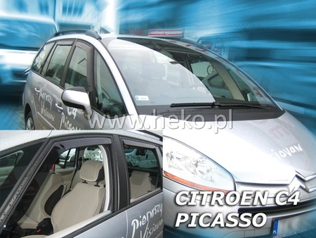 Дефлекторы боковых окон вставные Heko для Citroen C4 Picasso (2007-2019) 12235