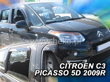 Дефлекторы боковых окон вставные Heko для Citroen C3 Picasso (2009-2019) 12247